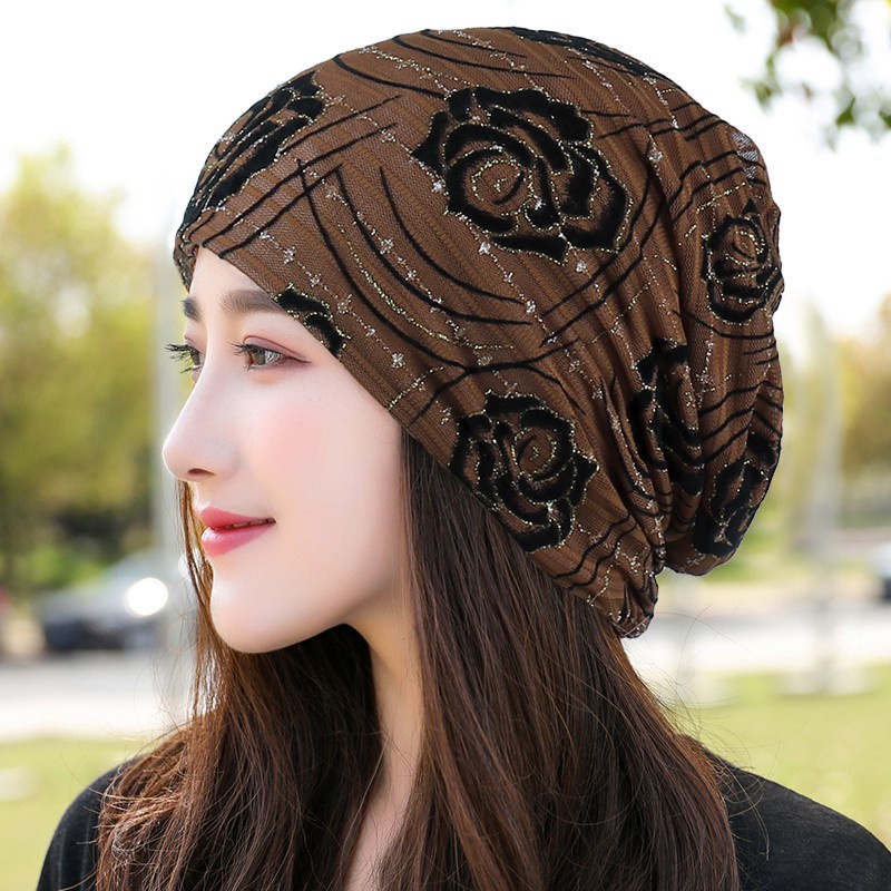 Mũ trùm đầu chống bụi bẩn thoáng khí in họa tiết cho nam và nữ