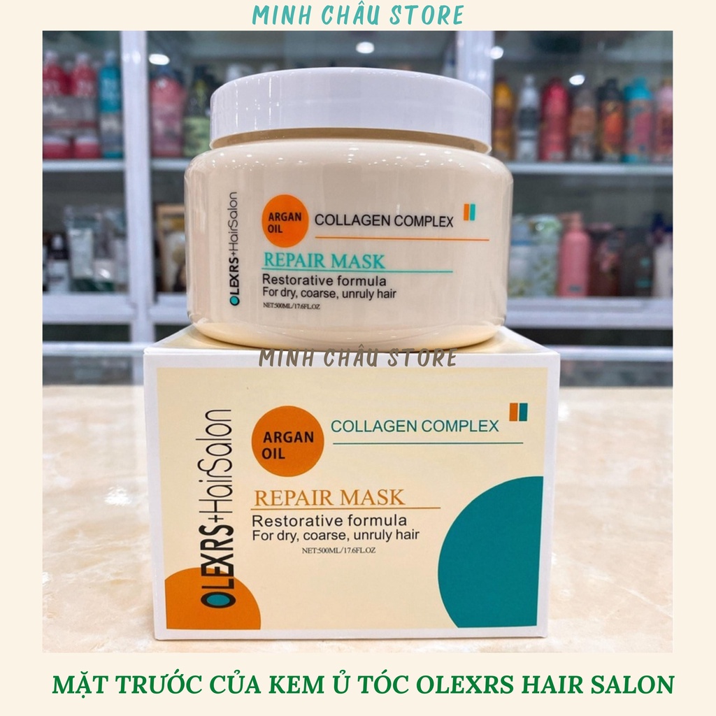 Ủ Tóc Minhchaustore Kem Ủ Tóc Olexrs Hairsalon Argan Oil Collagen Complex 500ML  Phục Hồi Tóc Hư Tổn