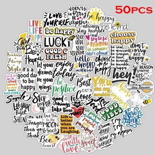 50 miếng dán trang trí ván trượt/ tủ lạnh chống thấm nước bằng PVC in chữ tiếng anh độc đáo cho bé