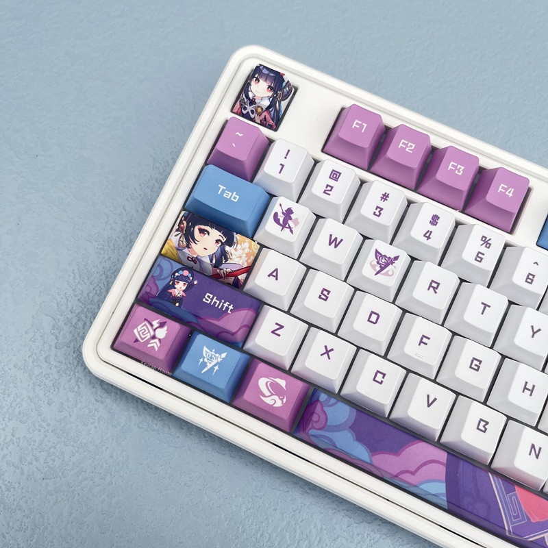 128 phím Yun Jin Keycap Cherry Profile Genshin Impact Theme Anime PBT Dye Sub Bàn phím cơ học Keycap
