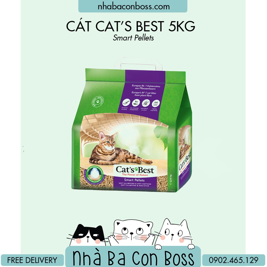[Cát Gỗ] Cát Vệ Sinh CAT’S BEST (Catbest/ Catsbest) Smart Pellets Cho Mèo Bao 10L (5KG)