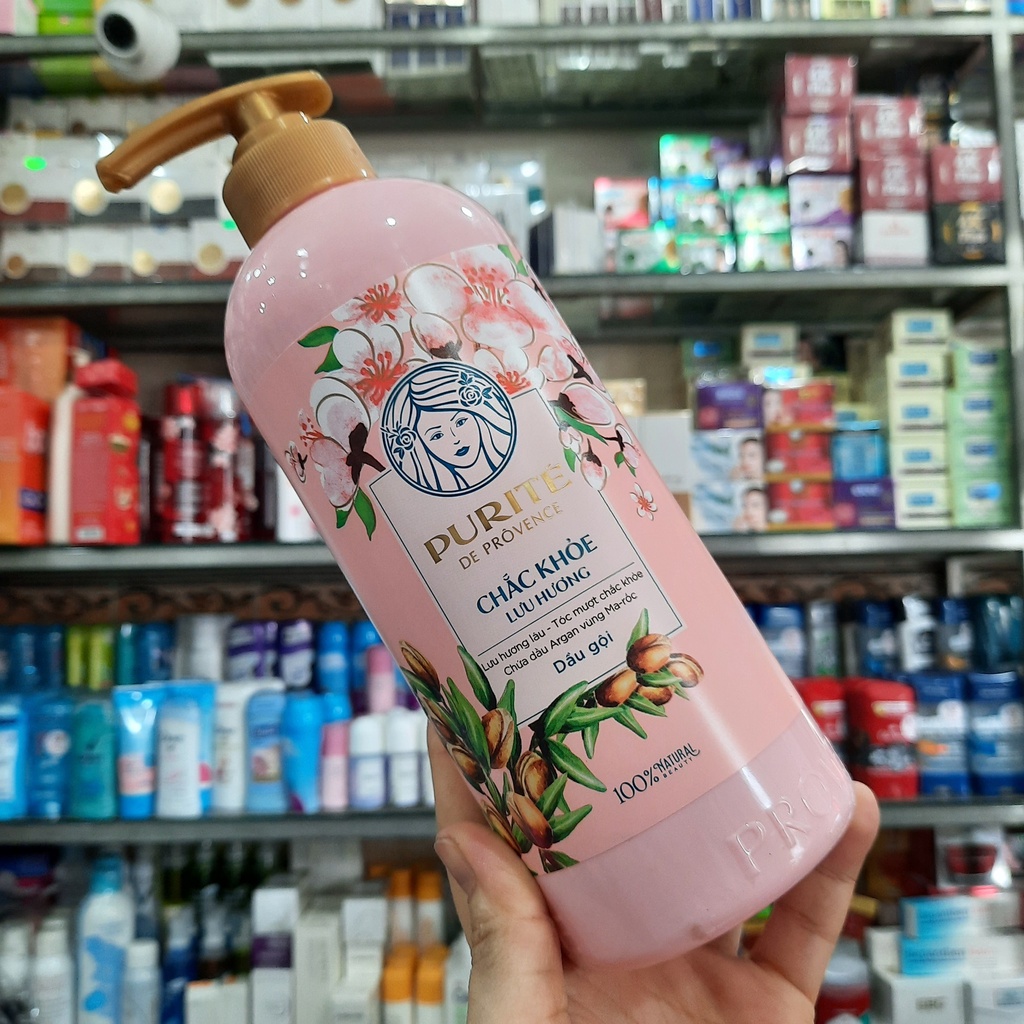 Dầu gội chắc khoẻ lưu hương Purite De Provence Cherry Blossom and Moroccan Argan Oil 600ml