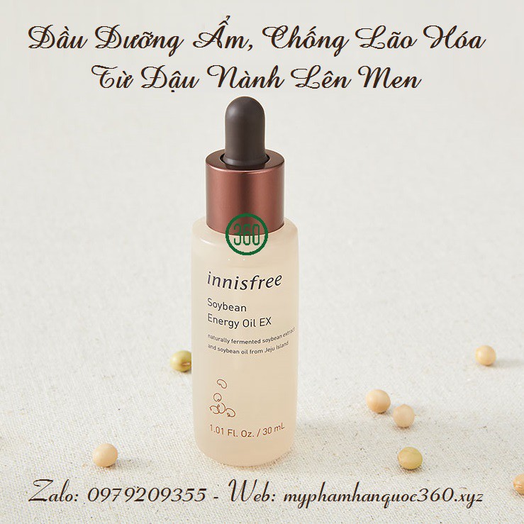 Dầu Dưỡng Ẩm, Chống Lão Hóa Từ Đậu Nành Lên Men Innisfree Soybean Energy Oil Ex 30ml