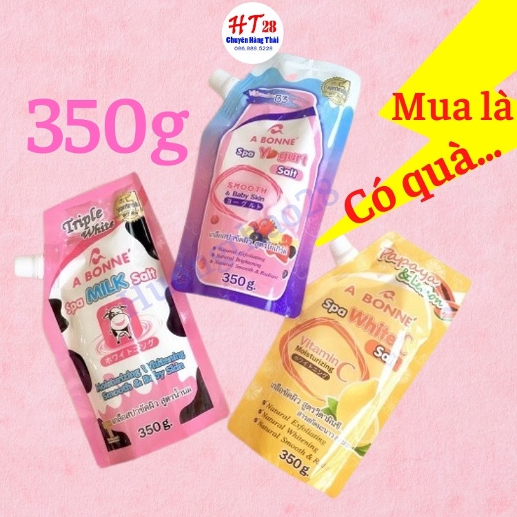 [Hàng Cao Cấp] Muối Bò Tẩy Tế Bào Chết Abonne Thái Lan Gói Lớn 350g, Muối Tắm Sữa bò Huongthao28