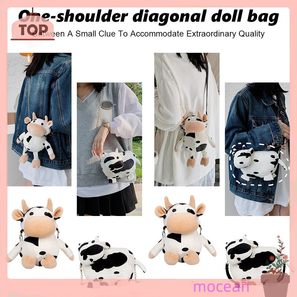 Túi Đeo Chéo Hình Chú Bò Sữa Dễ Thương Cho Nữ