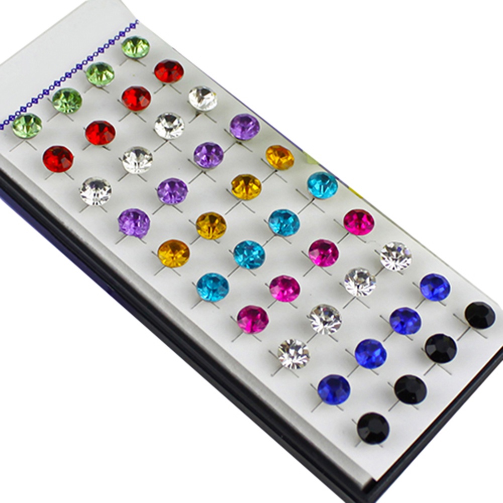 Set 20 đôi khuyên tai đính đá pha lê thời trang thanh lịch dành cho nữ