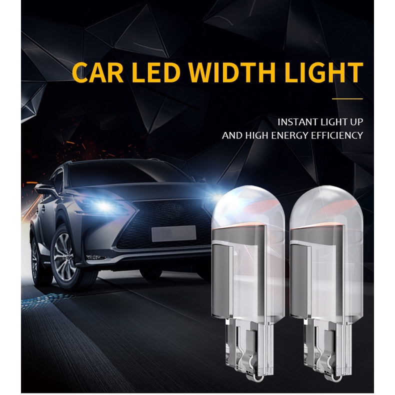 Set 5 Đèn led cob w5w 194 t10 6000k Siêu Sáng Gắn Biển Số Xe Hơi