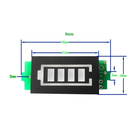 Mạch hiển thị dung lượng pin - ắc quy 1S/2S/3S/4S từ 3,7V đến 12,6V