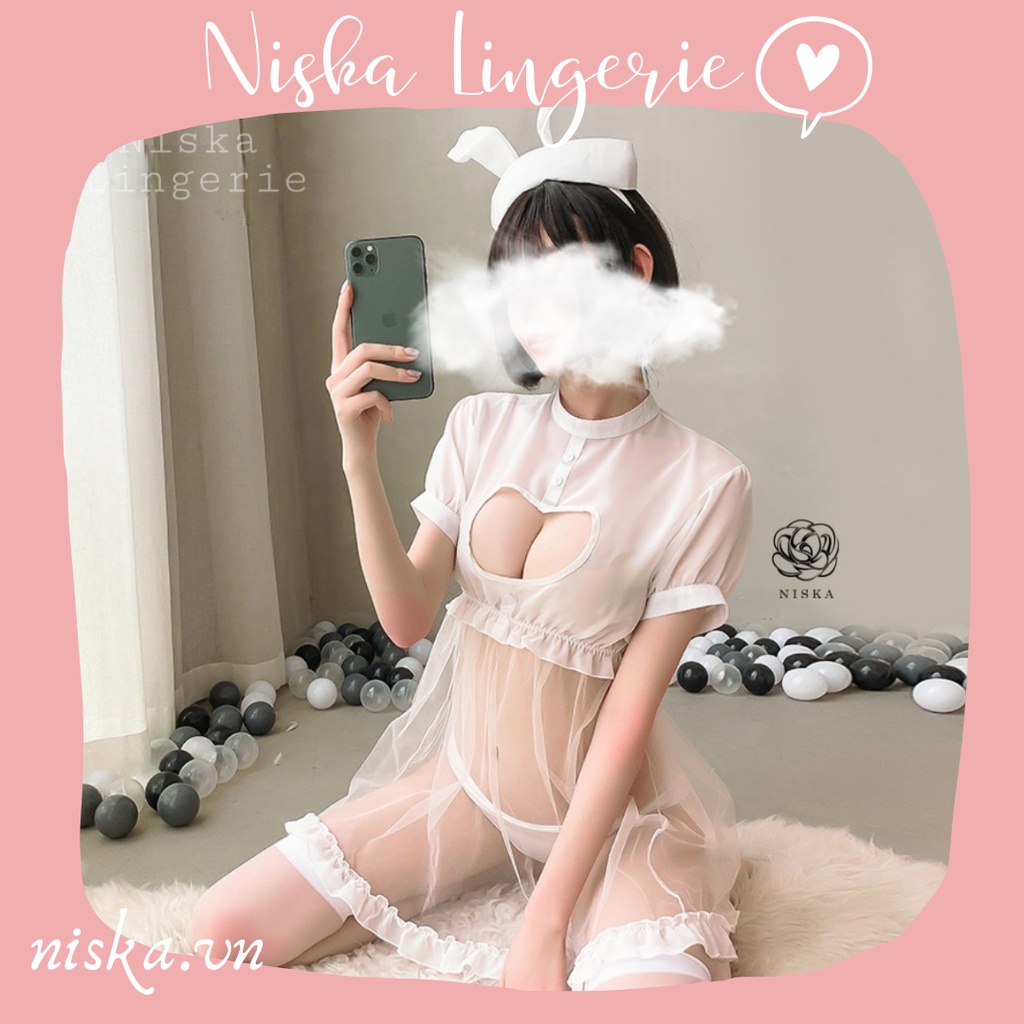 Bộ trang phục thỏ, đầm thỏ (2 màu đen và trắng) - Mã C160