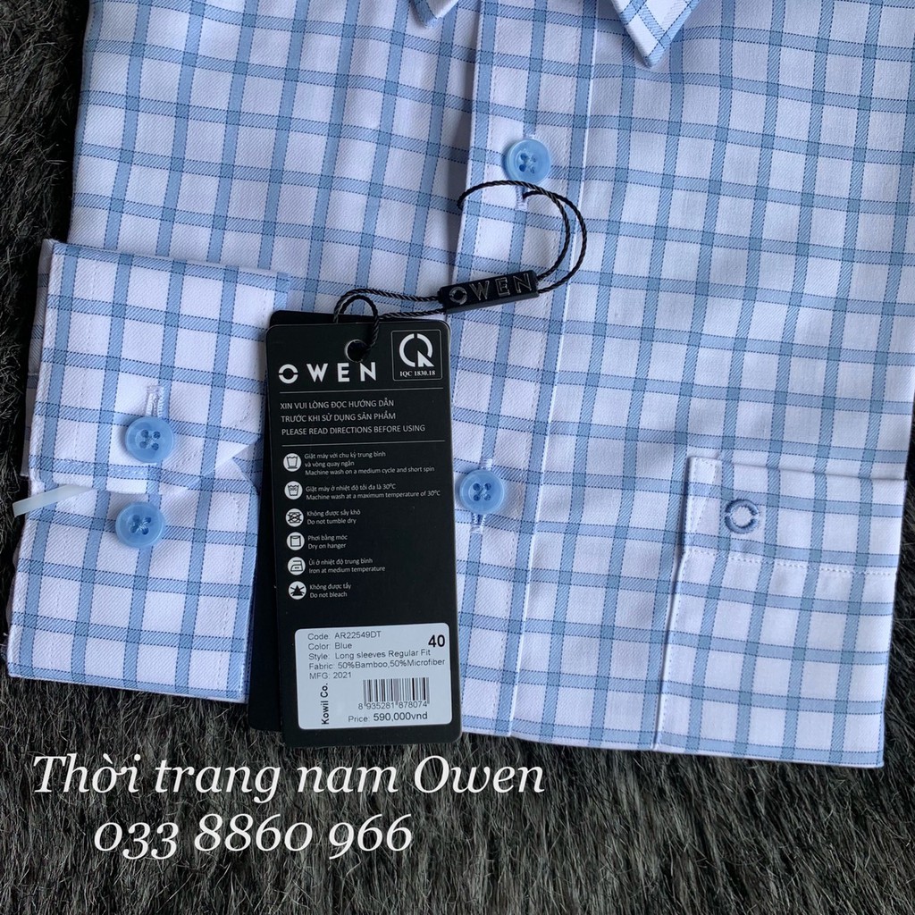 OWEN - Áo Sơ mi dài tay Owen regularfit chất sợi tre 22549- Áo sơ mi nam dài tay