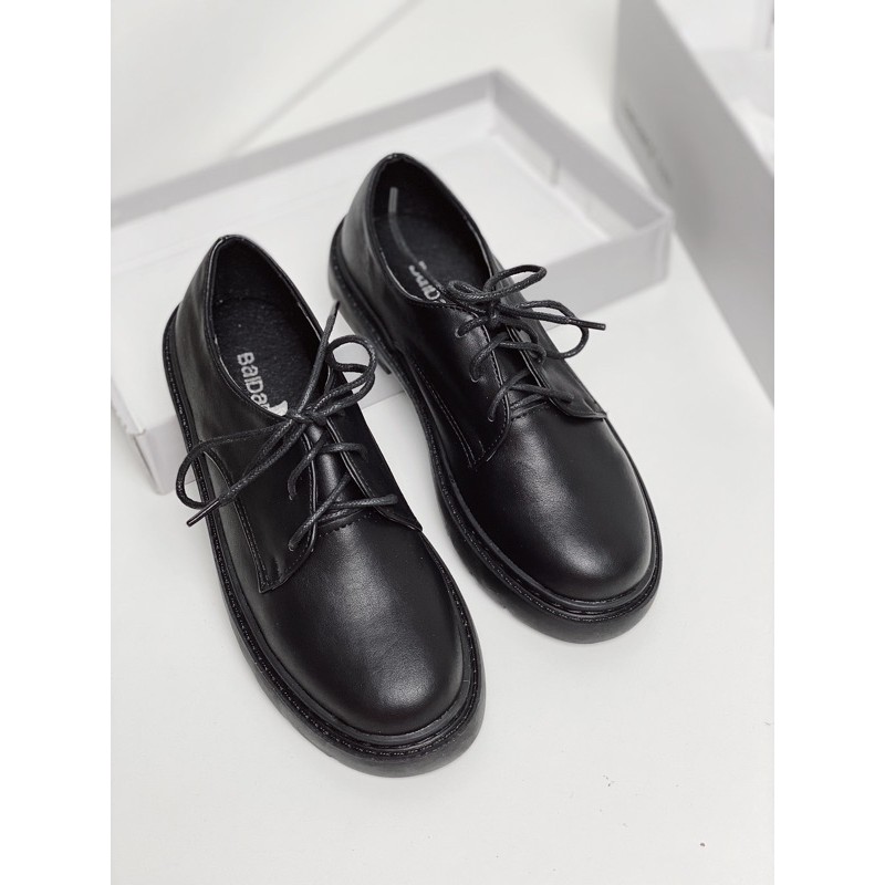 CÓ SẴN ẢNH THẬT Giày Oxford nữ da mềm đế bằng, oxfords mũi tròn màu đen trơn fullbox Hà Nội | BigBuy360 - bigbuy360.vn