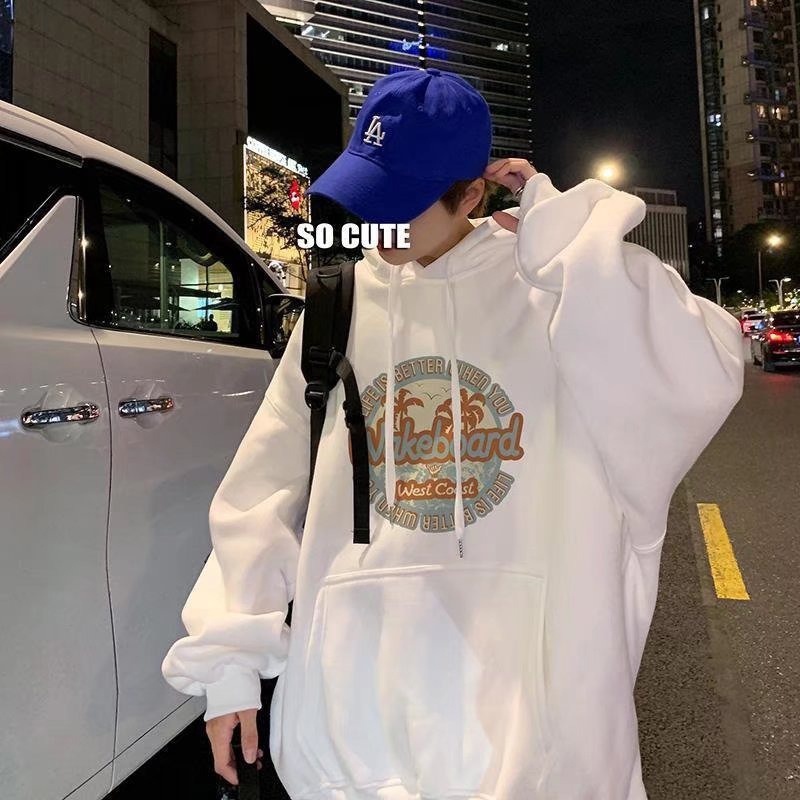Áo hoodie AOKANG dài tay dáng rộng thời trang xuân thu mới cho nam
