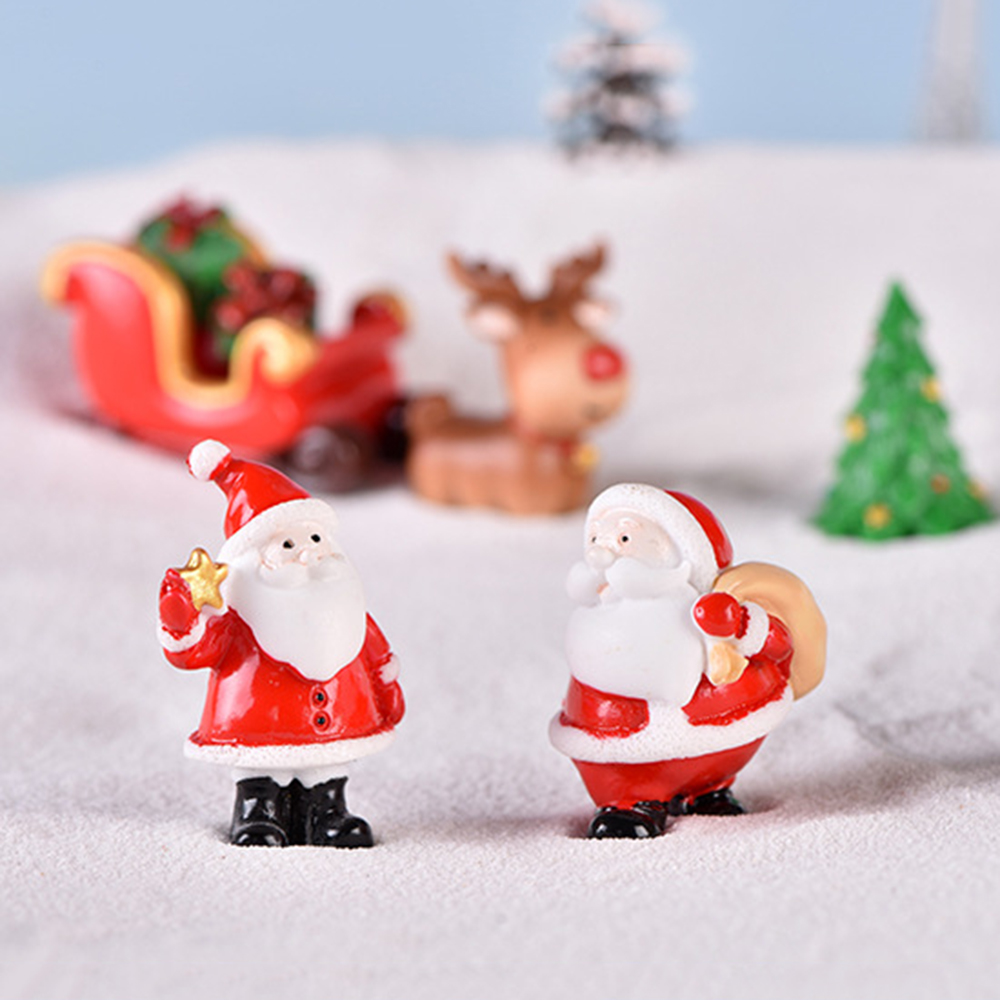1 Mô Hình Ông Già Noel / Người Tuyết Mini Bằng Nhựa Resin Dùng Trang Trí Nhà Cửa / Sân Vườn Dịp Giáng Sinh