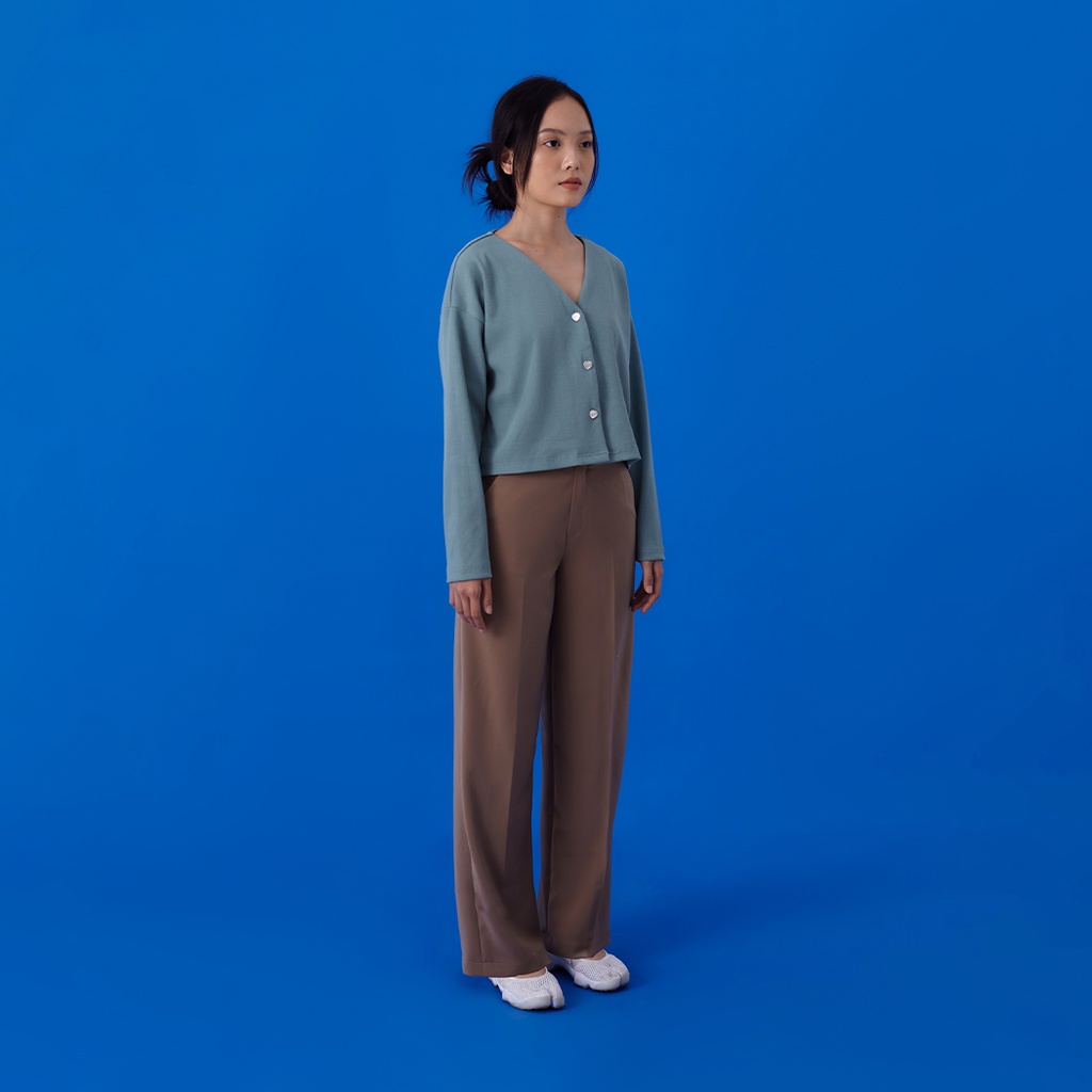 Andabove - Áo khoác cardigan nữ cổ V - V Cardigan - Màu Xanh lá