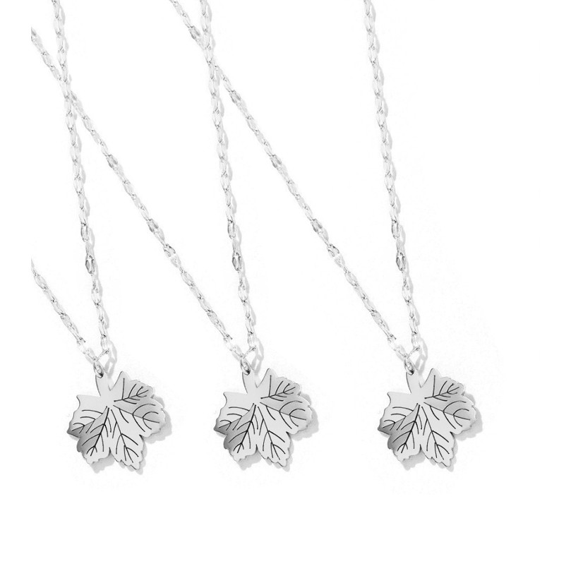 Dây chuyền nữ titan cao cấp lá phong siêu đẹp, bền màu, chuẩn thời trang