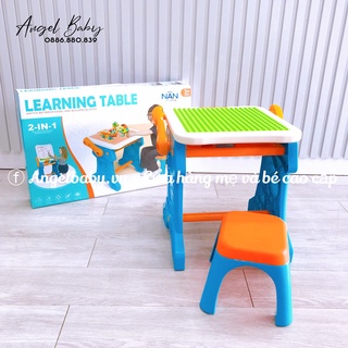 Bàn Lego đồ chơi đa năng vừa chơi vừa học có bảng vẽ và ghế 88 chi tiết