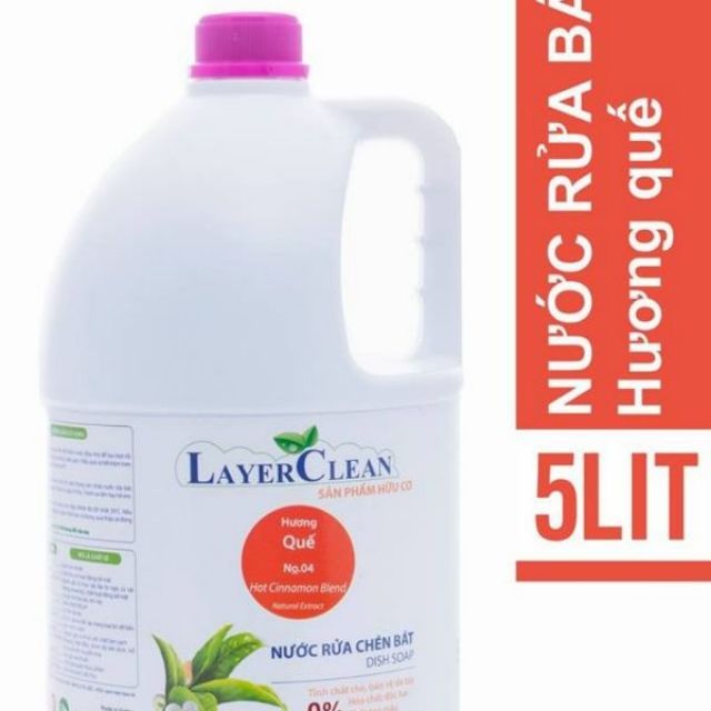 Nước rửa bát hữu cơ Layerclean hương quế 5L