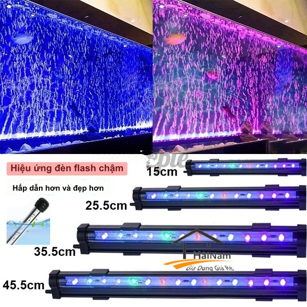 [HÀNG CHUẨN] Thanh Sủi Kết Hợp Đèn Led Đổi Màu Trang Trí Bể Cá Cảnh