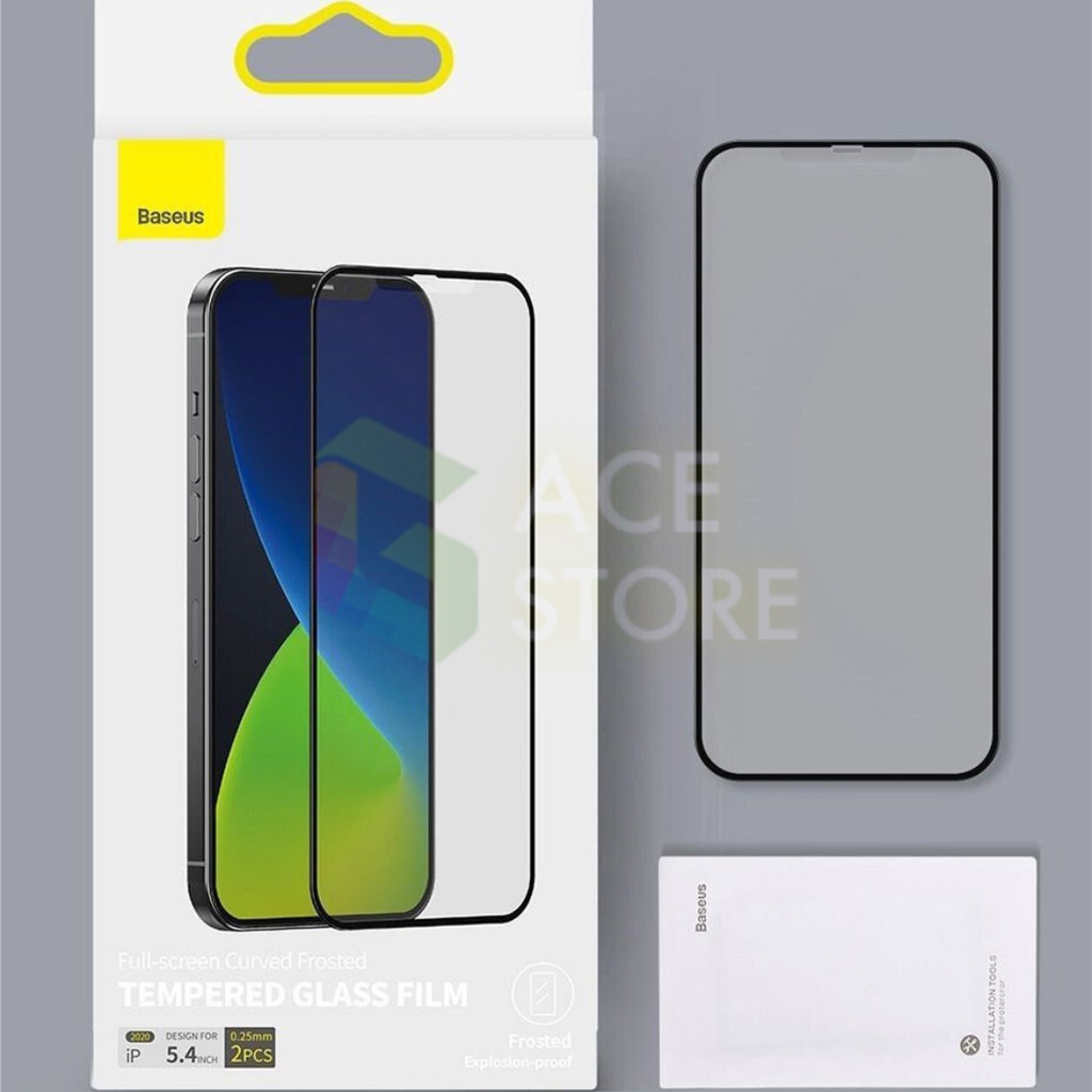 Kính cường lực Baseus chống bám vân tay Full Glass Frosted Tempered Glass Film (2 miếng / hộp)