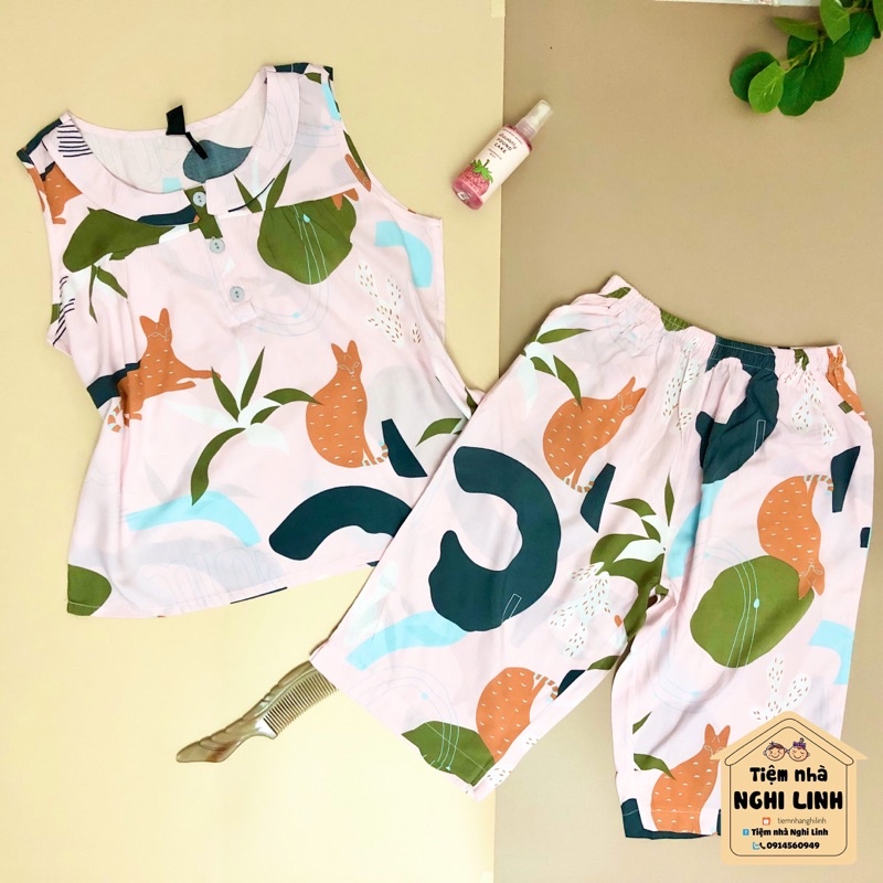 [ MOM ] Đồ bộ tole lanh quần lửng không tay bâu sen nhỏ (40 -73kg) | BigBuy360 - bigbuy360.vn