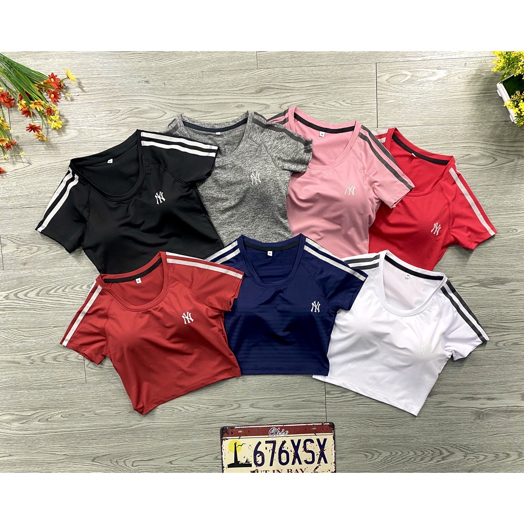 (FREE SHIP) ÁO CROP TOP NỮ 2 SỌC ,ÁO KÈM MÚT LÓT SẴN ,CHẤT THUN CO DÃN MÃ NK09