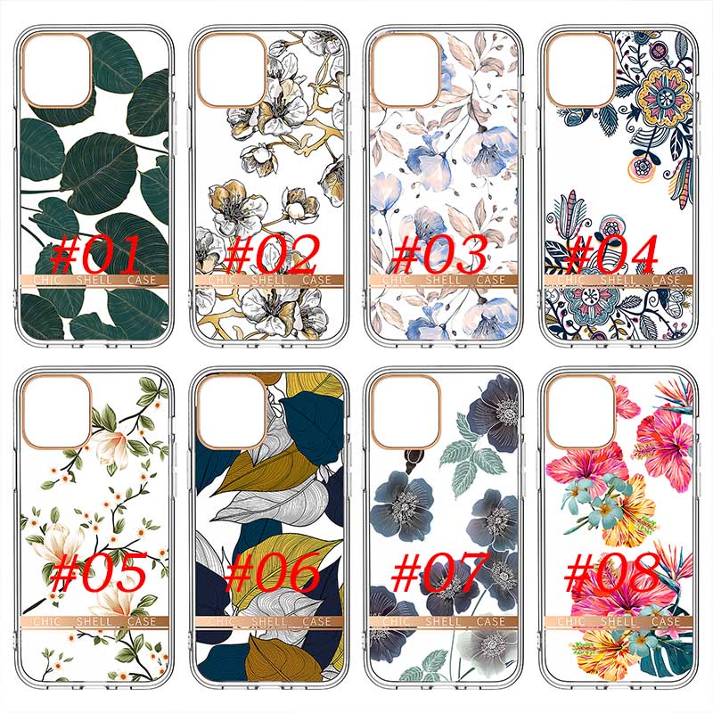 Set 5 / 10 Ốp Điện Thoại Mềm In Hoa Cẩm Thạch Cho iPhone 14 13 12 11 Pro Max 14 Plus