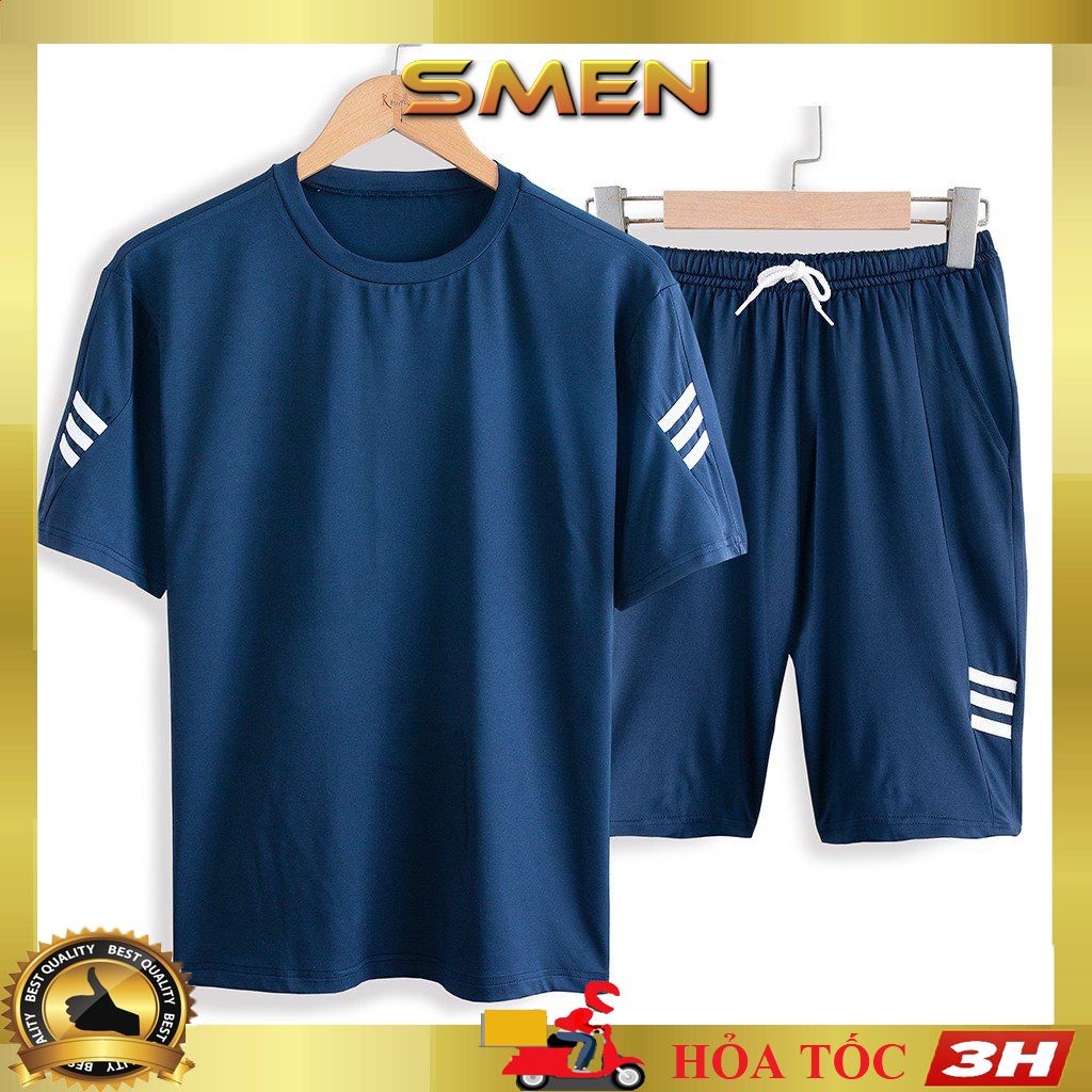 Bộ thể thao nam thun lạnh tập gym, bộ quần áo nam cao cấp thun lạnh thể thao co giãn 4 chiều BO03 - SMEN