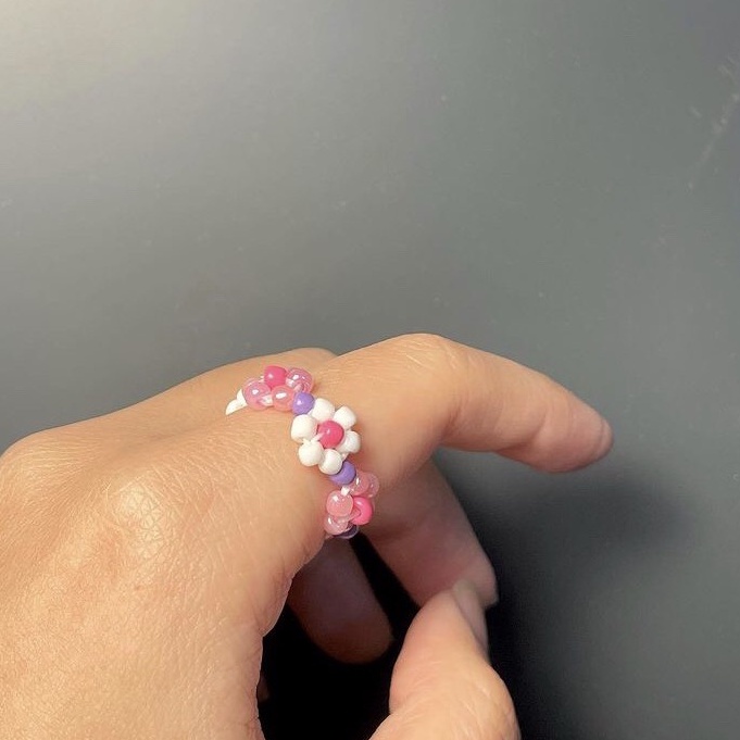 Nhẫn Hoa Pastel Màu Phấn Babi Đáng Yêu Nữ Tính