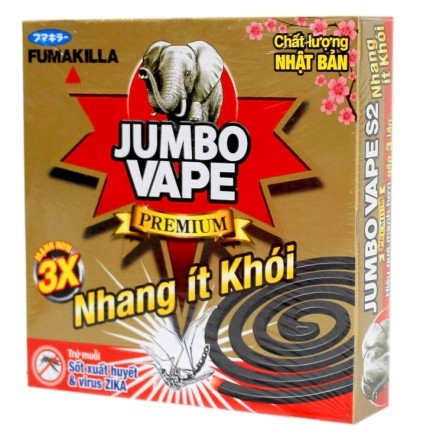 Nhang Muỗi Ít Khói Jumbo Vape 3X hộp 10 Khoanh