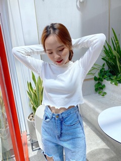 Áo thun tay dài croptop