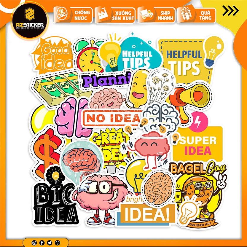 Sticker PVC Chống Thấm Nước Dán Nón Bảo Hiểm , Điện Thoại | Sticker Idea