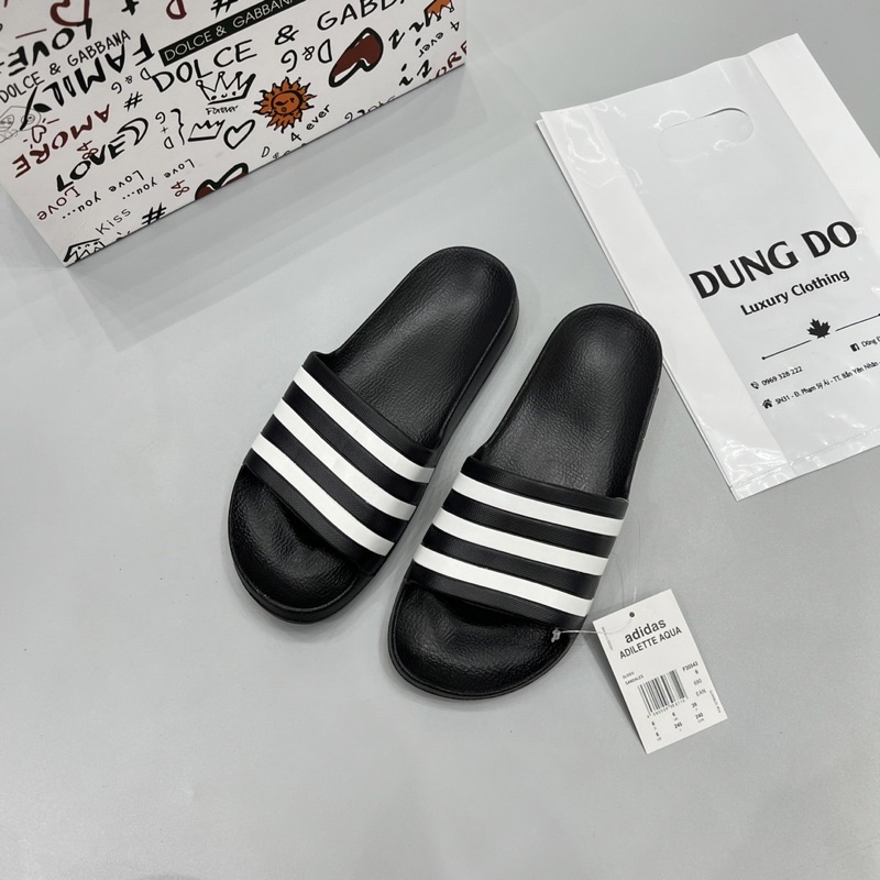 Dép lê Adidas 3 sọc truyền thống đúc nguyên khối - Dép lê nam 3 sọc đúc