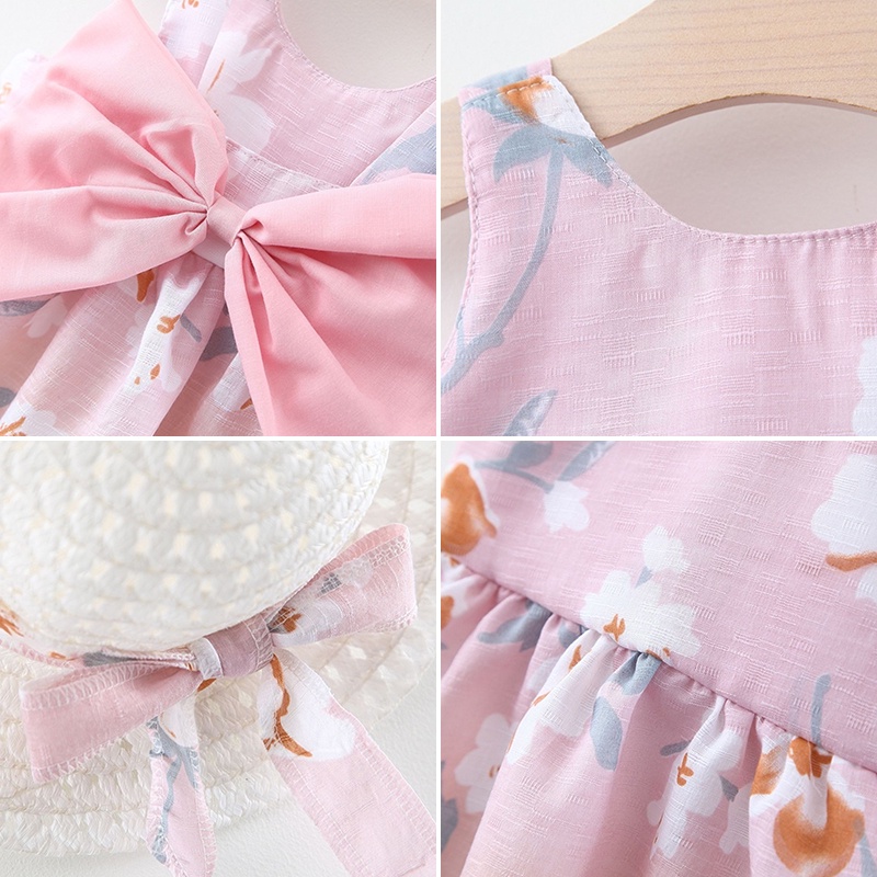 Đầm In Hoa Cúc Có Mũ Trùm Xinh Xắn Thời Trang Dành Cho Bé Gái akku