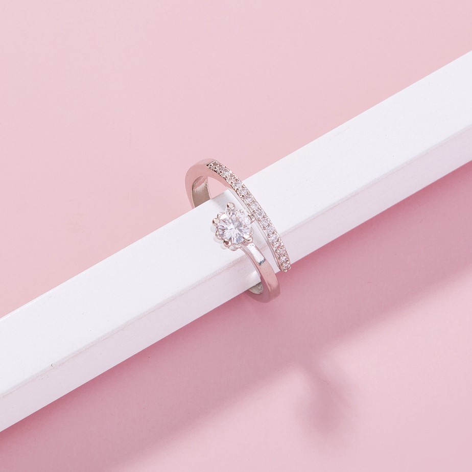 Nhẫn bạc nữ kiểu hở đuôi cáo, nhẫn bạc Free size đính đá sang trọng - Trang sức Bạc Evasilver