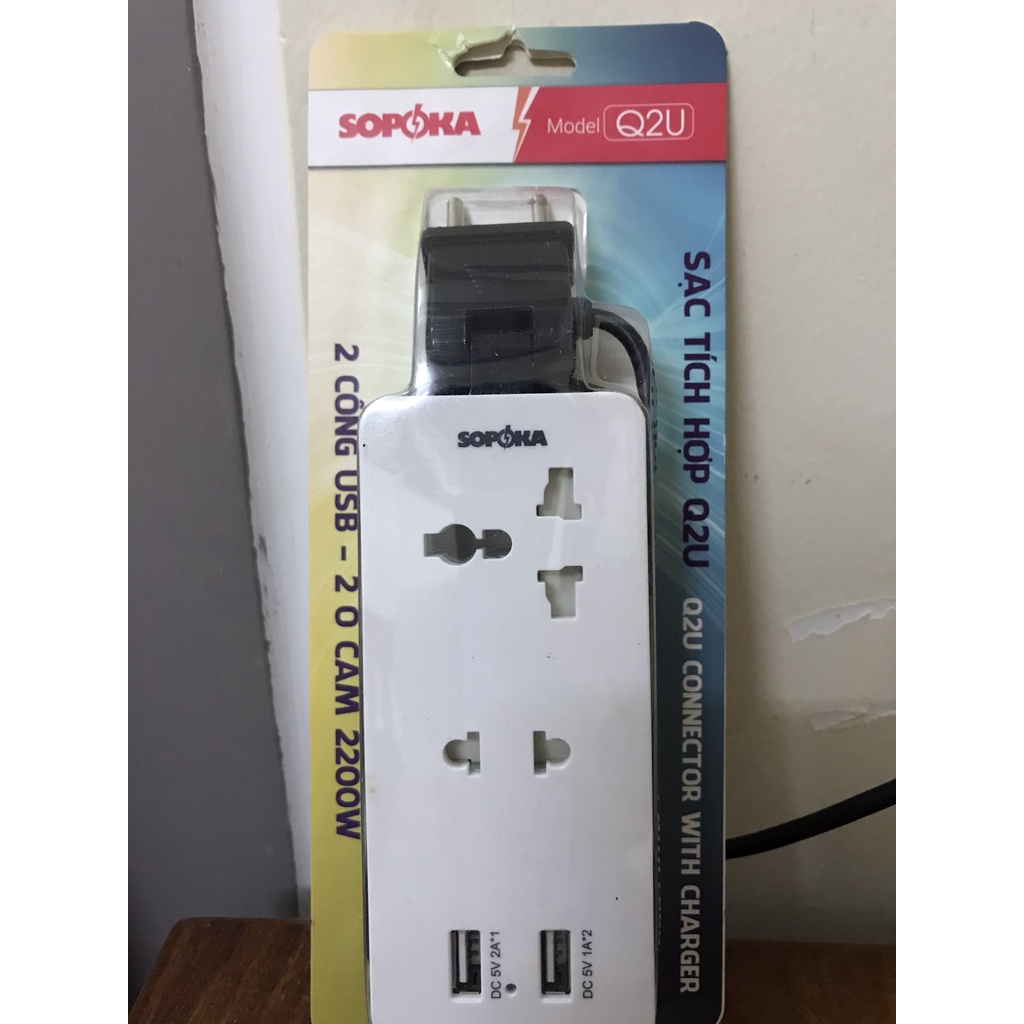 Ổ cắm điện thông minh SOPOKA Q2U Q4U ổ điện tích hợp cổng USB tiện lợi