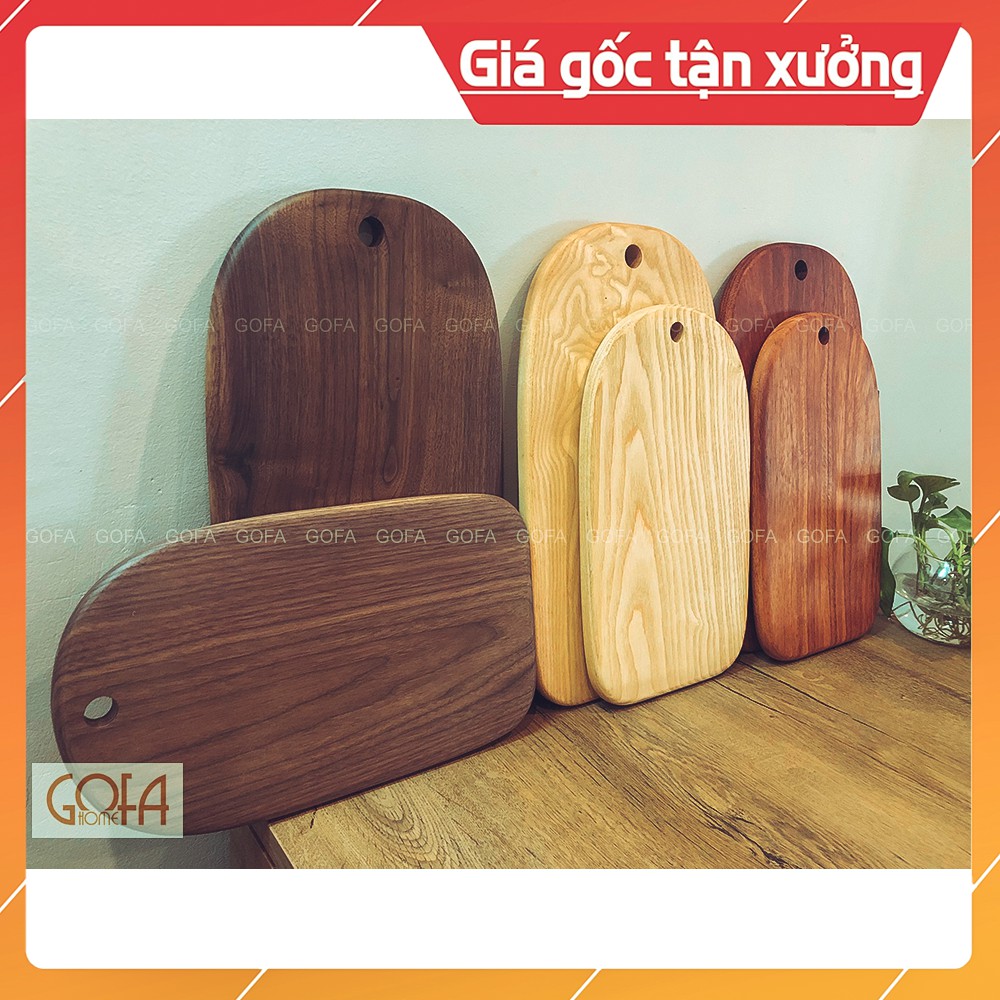 Thớt gỗ decor trang trí hình mái vòm, làm từ gỗ nguyên khối gỗ óc chó, gỗ tần bì, gỗ gõ đỏ - GOFA
