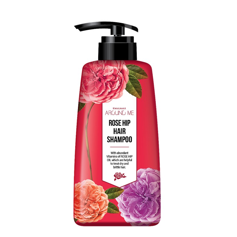 Combo Dầu Gội Và Dầu Xả Mềm Mượt Tóc Hương Hoa Hồng  Around Me Rose Hip Perfume Hair Shampoo 500ml/chai