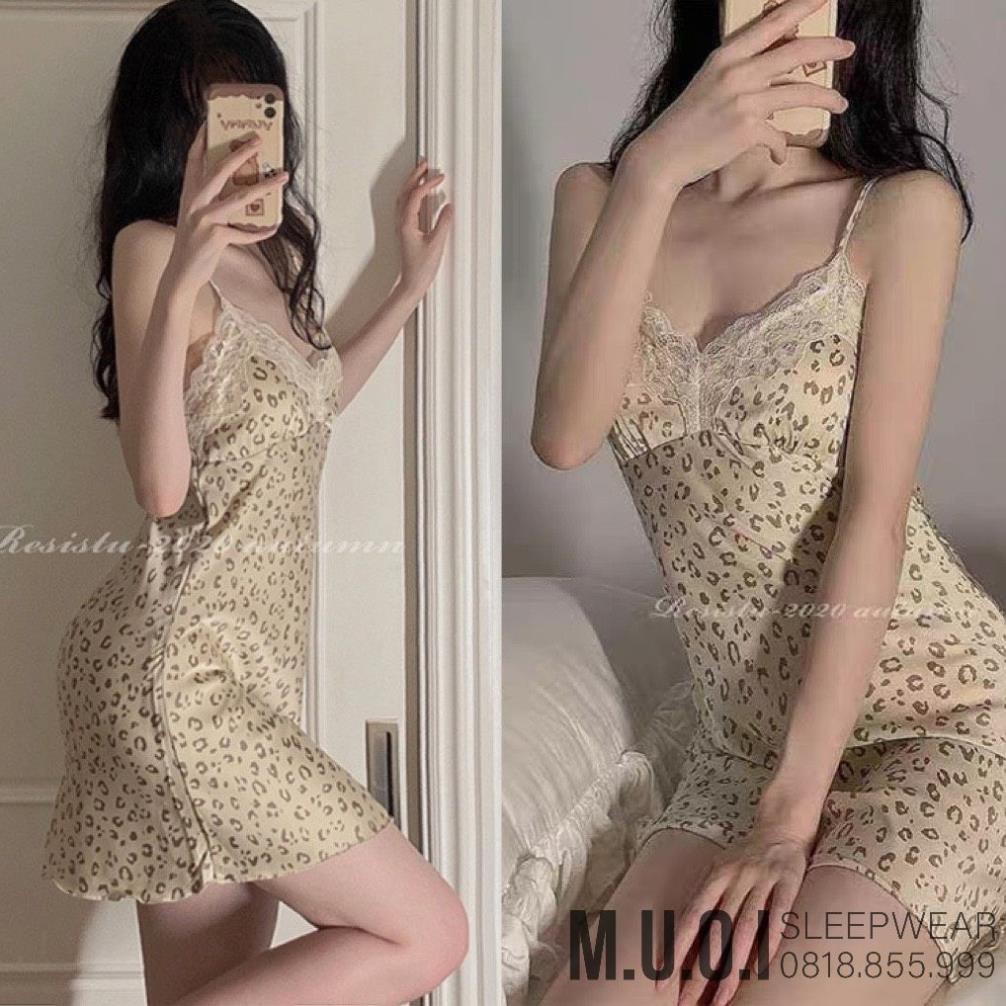 Váy ngủ lụa da beo vàng tôn da QUẢNG CHÂU cao cấp SX 008- Hàng có sẵn( video kèm ảnh thật) 😍 *