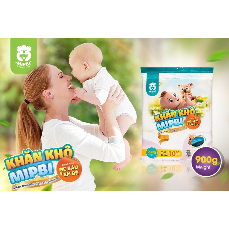 Giấy Khô/Khăn Vải Khô Đa Năng Mipbi Mềm, Dai,An Toàn Cho Bé