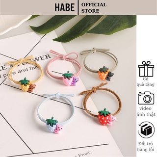 Chun buộc tóc đơn giản hình quả dâu cute dễ thương, dây buộc tóc giá rẻ hottrend HABE