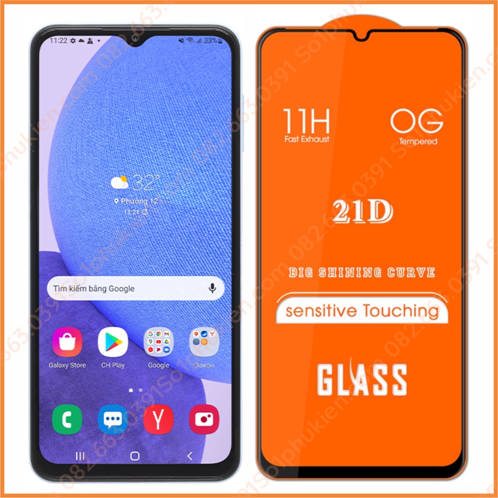 Kính cường lực Samsung A23 4GB 6GB(RAM) / A33 5G full màn hình, chuẩn đẹp