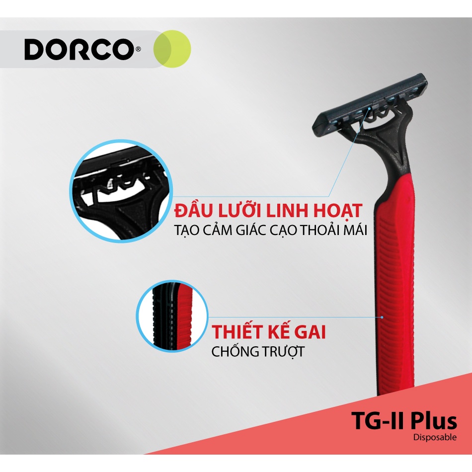 Dao cạo râu 2 lưỡi DORCO TG-II Plus gói 06 dao cạo