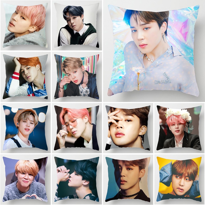 Vỏ gối polyester in hình nhóm nhạc Bts K-Pop kích thước 45x45cm