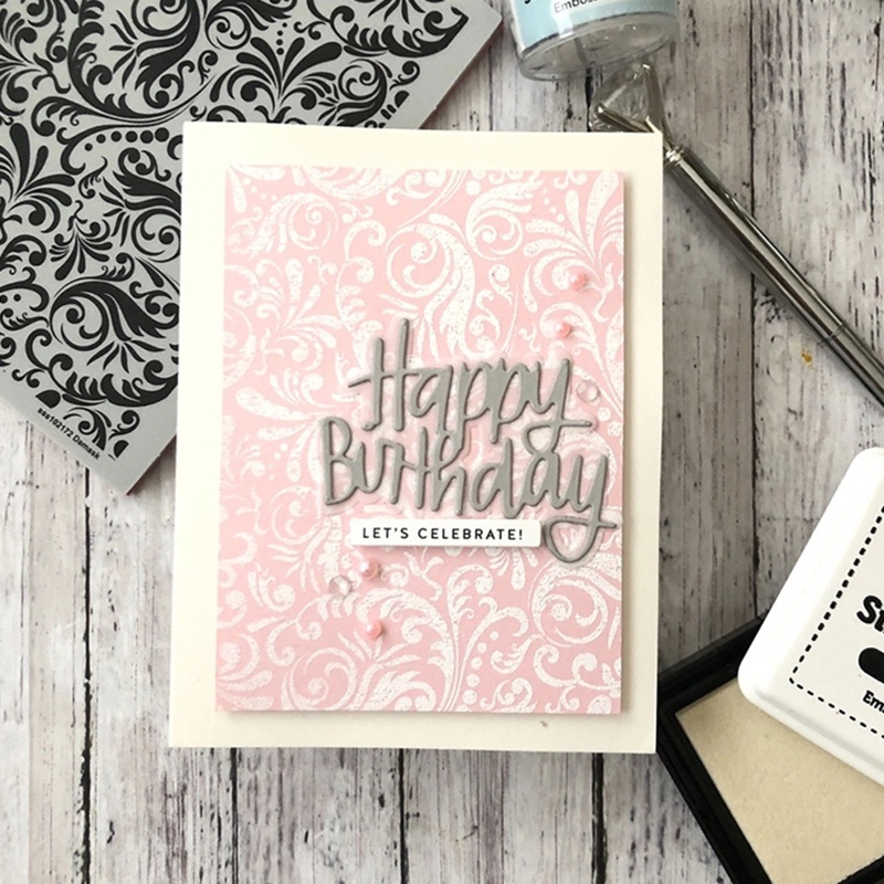 Khuôn Cắt Giấy Làm Từ Kim Loại Hình Dây Leo Chữ Happy Birthday Trang Trí Scrapbook
