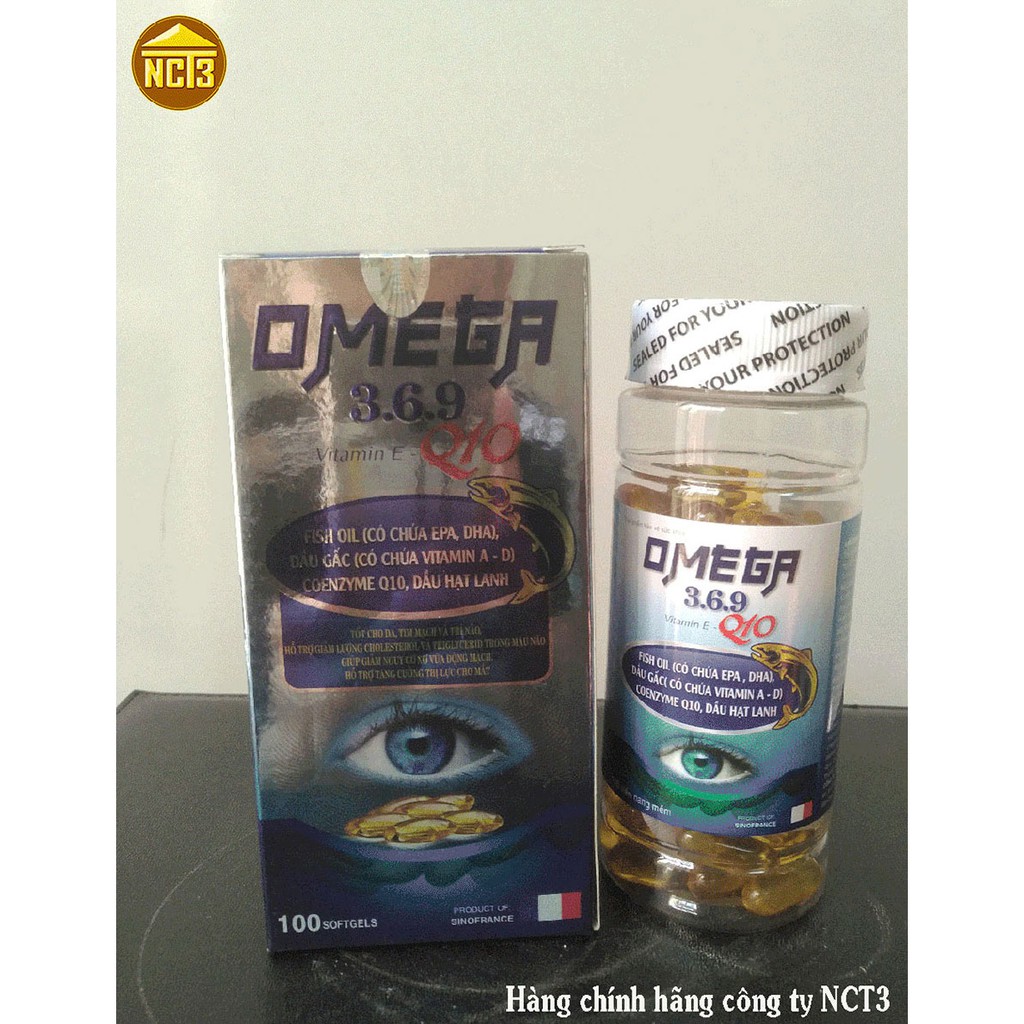 DẦU CÁ OMEGA 3.6.9 Bổ não Sáng mắt, Khỏe Tim Mạch (100 viên) ( Hàng chính hãng công ty NCT3 ) | Thế Giới Skin Care
