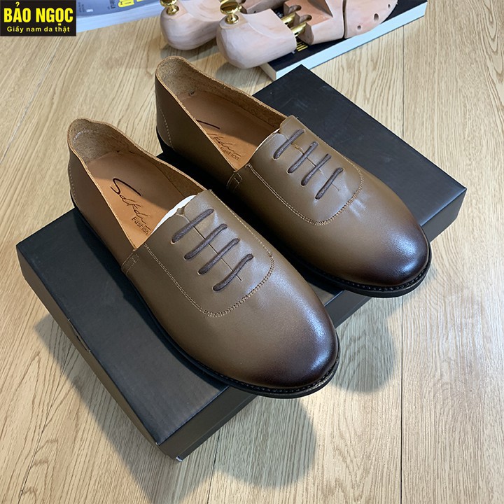 GIÀY LƯỜI NAM DA BÒ 100% - GIẦY CỰC MỀM - CỰC THỜI TRANG - ĐẾ ĐÚC NGUYÊN KHỐI CHẮC CHẮN - BẢO HÀNH DA 6 THÁNG K1689