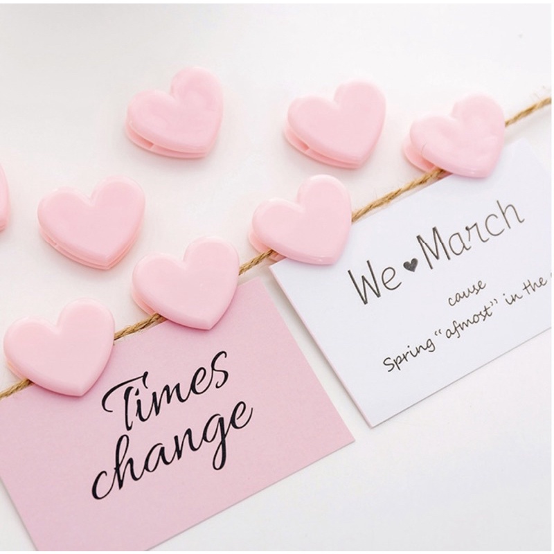 Kẹp giấy hình trái tim hồng