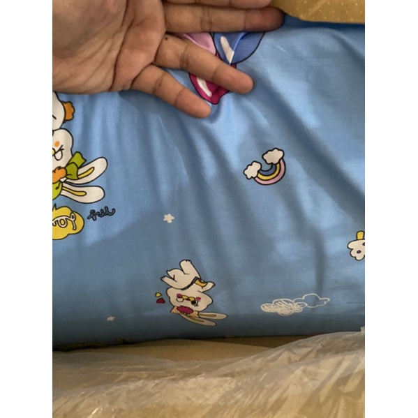 Nệm cho bé đi học 70x110cm, nệm mềm mát vải cotton cao cấp, họa tiết hoạt hình có kèm gối nằm