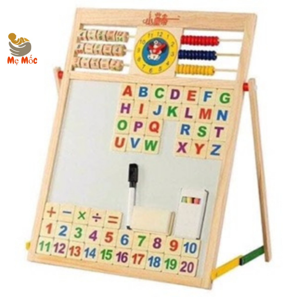 Bảng học ghép số và chữ 2 mặt bằng nam châm, Bảng ghép nam châm thông minh, bé học chữ, học số, học viết