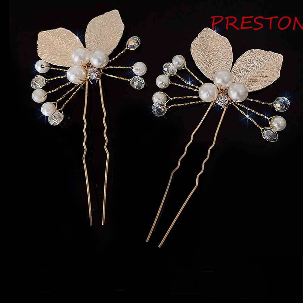 Trâm Cài Tóc Chữ U Đính Đá Lấp Lánh Cho Cô Dâu|Kẹp Tóc Hợp Kim Hàn Quốc